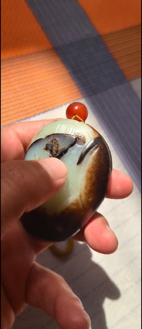 古玩玉器和田玉雕“山水把件”真品鑒賞圖