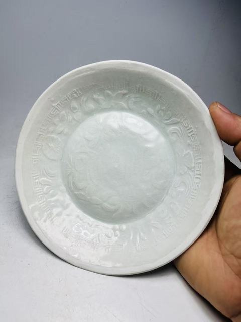 古玩陶瓷（館藏精品）湖田窯刻花雙魚洗拍賣，當前價格6888元