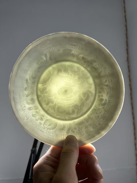 古玩陶瓷（館藏精品）湖田窯刻花雙魚洗拍賣，當前價格6888元