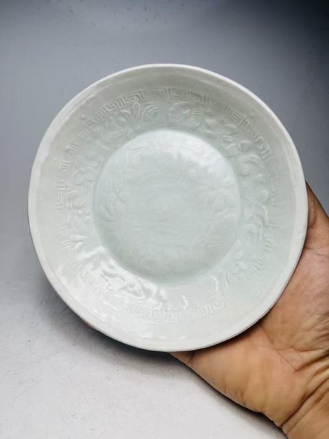 古玩陶瓷（館藏精品）湖田窯刻花雙魚洗拍賣，當前價格6888元