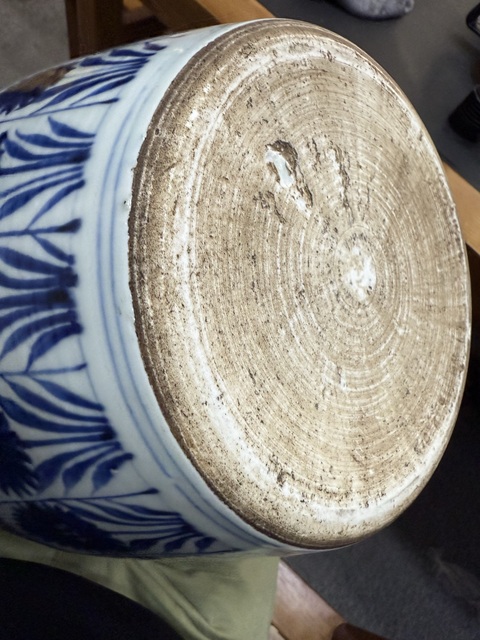 古玩陶瓷青花山水花卉紋大罐真品鑒賞圖