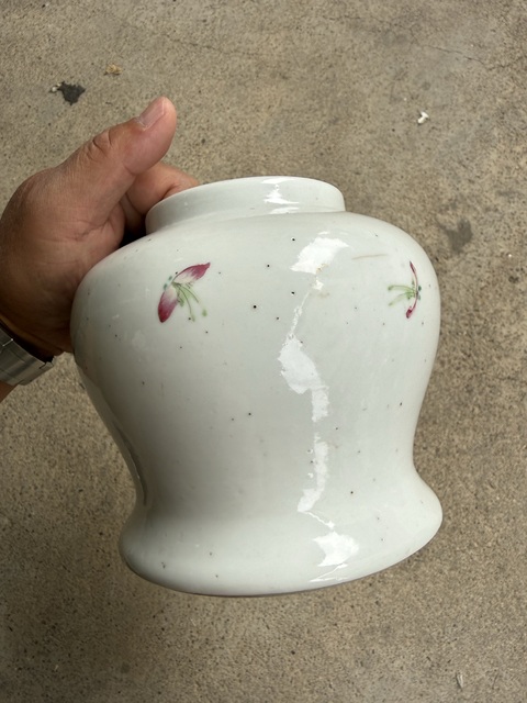 古玩陶瓷花鳥紋粉彩將軍罐真品鑒賞圖