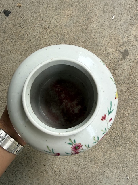 古玩陶瓷花鳥紋粉彩將軍罐真品鑒賞圖