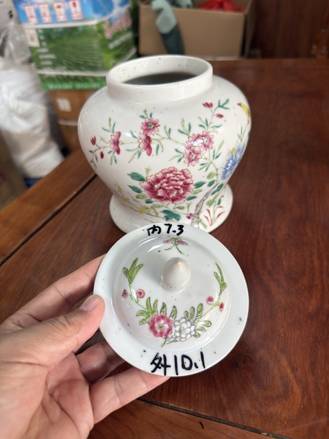 古玩陶瓷花鳥紋粉彩將軍罐真品鑒賞圖