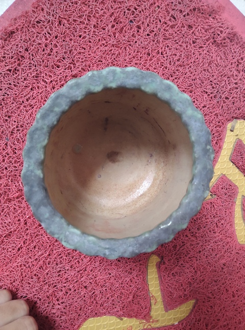 古玩陶瓷青釉竹接紋香爐真品鑒賞圖