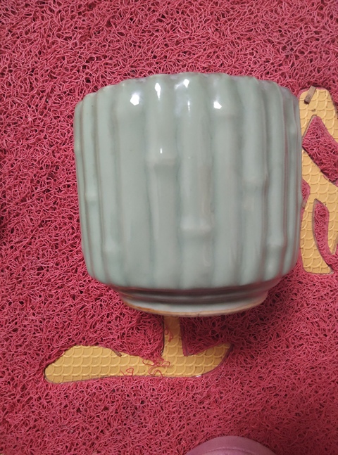 古玩陶瓷青釉竹接紋香爐真品鑒賞圖