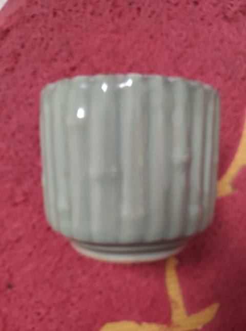 古玩陶瓷青釉竹接紋香爐真品鑒賞圖