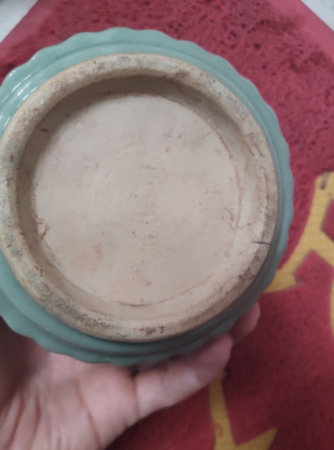 古玩陶瓷青釉竹接紋香爐真品鑒賞圖