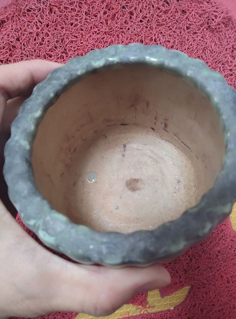 古玩陶瓷青釉竹接紋香爐真品鑒賞圖