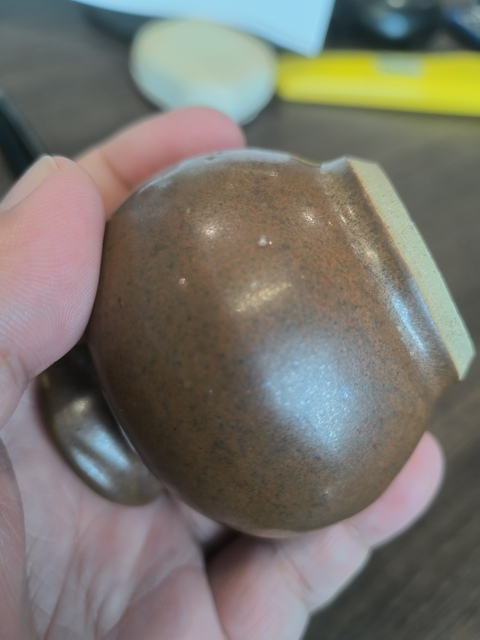 古玩陶瓷紫金釉石榴尊真品鑒賞圖