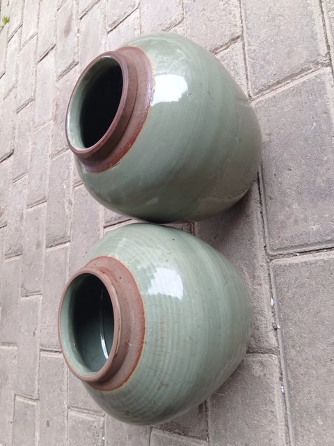 古玩陶瓷明代·青釉罐一對真品鑒賞圖