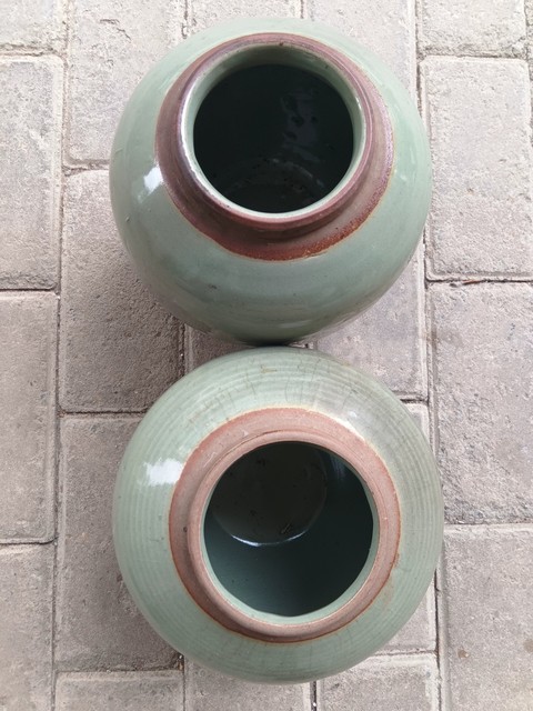 古玩陶瓷明代·青釉罐一對真品鑒賞圖