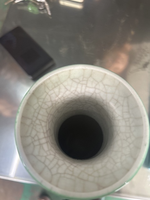 古玩陶瓷創匯·綠哥釉棒槌瓶 真品鑒賞圖