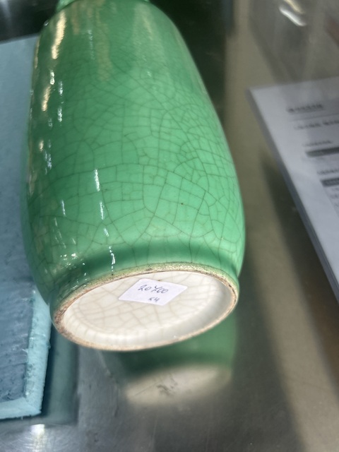 古玩陶瓷創匯·綠哥釉棒槌瓶 真品鑒賞圖