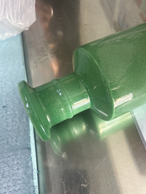 古玩陶瓷創匯·綠哥釉棒槌瓶 真品鑒賞圖