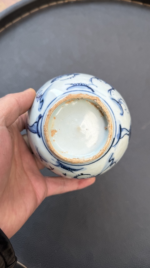 古玩陶瓷青花鶴鹿同春圖紋碗真品鑒賞圖