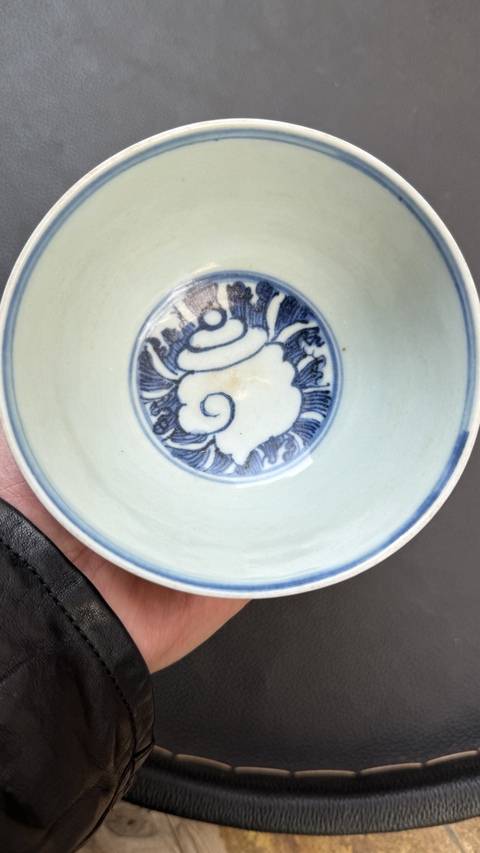 古玩陶瓷青花鶴鹿同春圖紋碗真品鑒賞圖