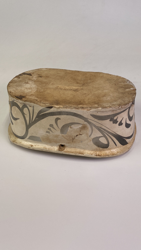 古玩陶瓷磁州窯白地黑花詩文枕真品鑒賞圖