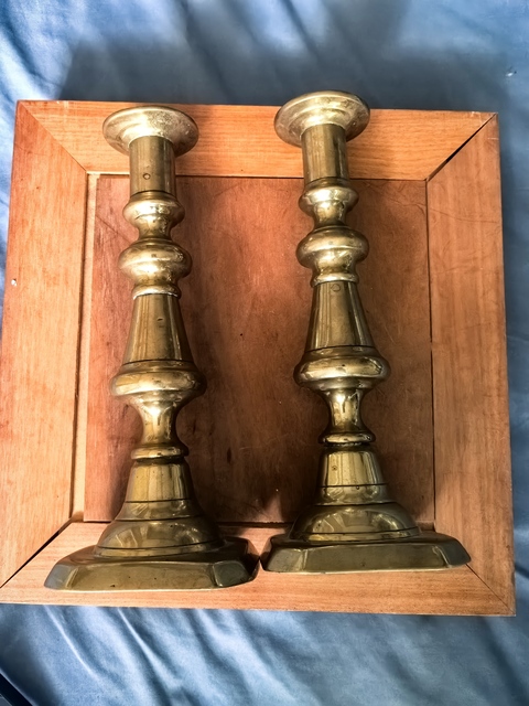 古玩銅器銅燭臺真品鑒賞圖