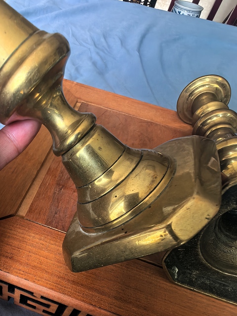 古玩銅器銅燭臺真品鑒賞圖