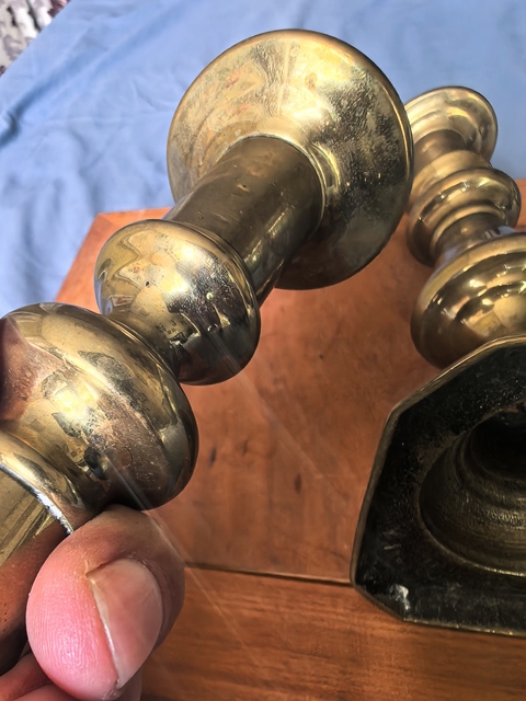 古玩銅器銅燭臺真品鑒賞圖