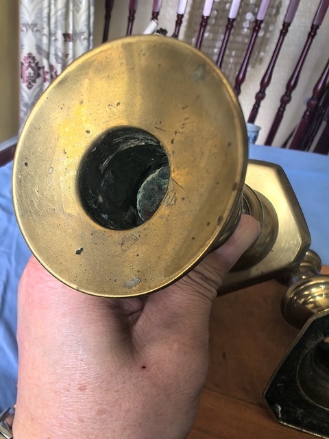 古玩銅器銅燭臺真品鑒賞圖