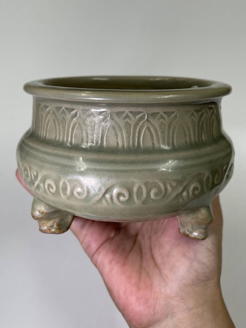 古玩陶瓷耀州窯刻花爐真品鑒賞圖