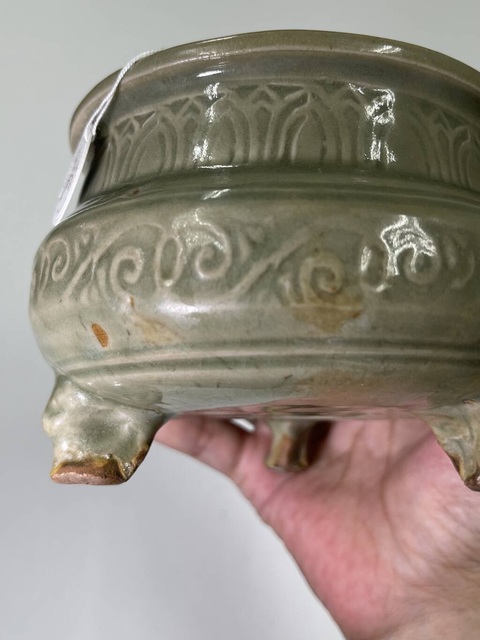 古玩陶瓷耀州窯刻花爐真品鑒賞圖