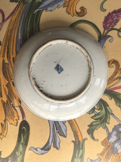 古玩陶瓷太公釣魚青花盤真品鑒賞圖