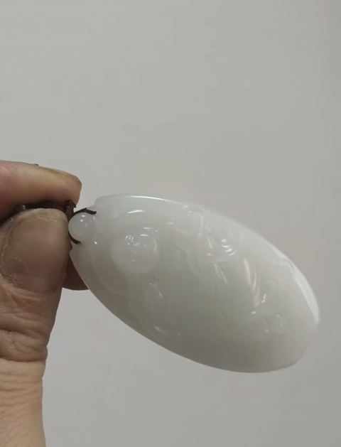 古玩玉器和田白玉彌勒佛掛件真品鑒賞圖