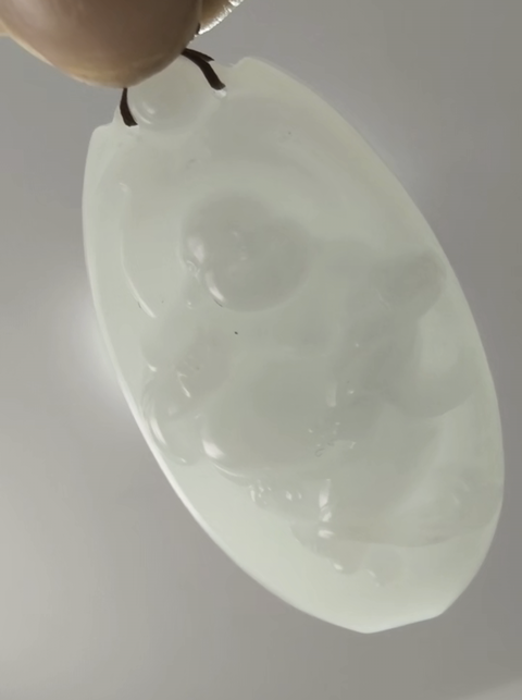 古玩玉器和田白玉彌勒佛掛件真品鑒賞圖