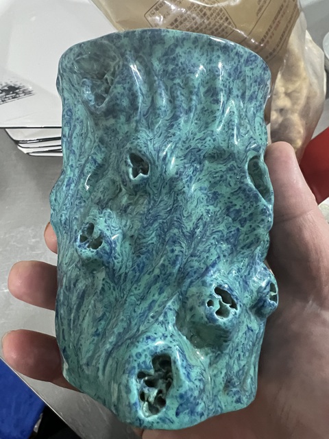 古玩陶瓷爐鈞釉筆筒真品鑒賞圖