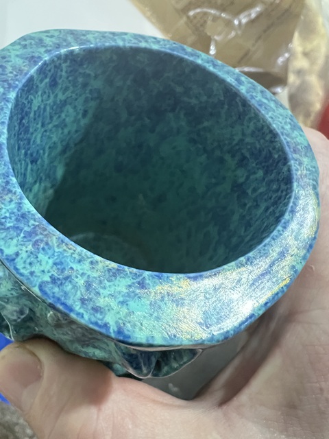 古玩陶瓷爐鈞釉筆筒真品鑒賞圖