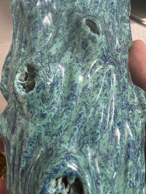 古玩陶瓷爐鈞釉筆筒真品鑒賞圖