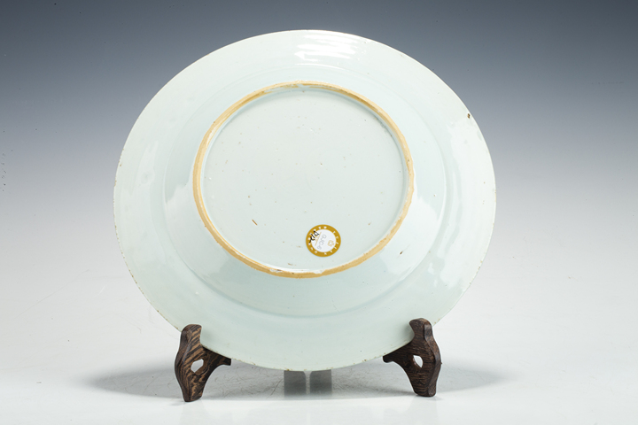 古玩陶瓷清中·青花花卉紋折沿盤真品鑒賞圖