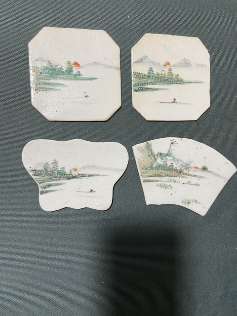 古玩陶瓷民國(guó)粉彩小瓷板拍賣，當(dāng)前價(jià)格200元