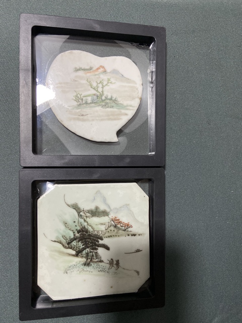 古玩陶瓷民國(guó)粉彩小瓷板拍賣，當(dāng)前價(jià)格200元