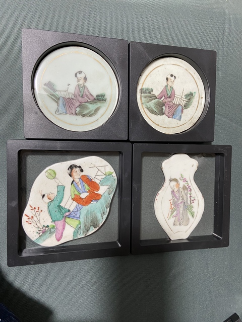 古玩陶瓷民國(guó)粉彩小瓷板拍賣，當(dāng)前價(jià)格200元