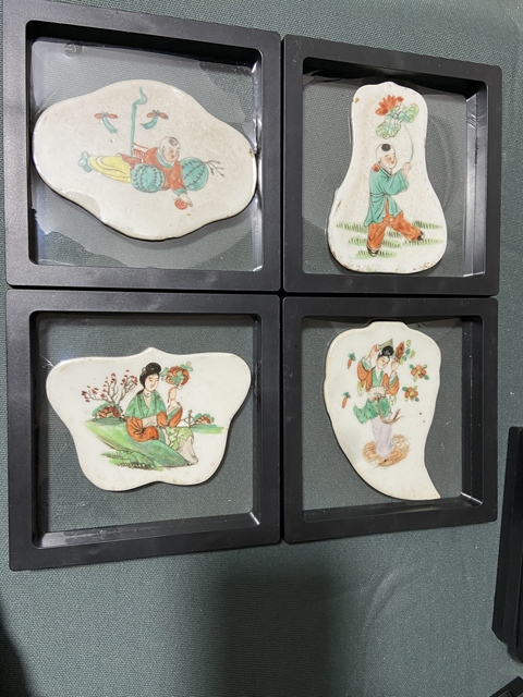 古玩陶瓷民國(guó)粉彩小瓷板拍賣，當(dāng)前價(jià)格200元