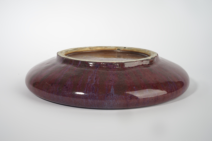 古玩陶瓷清中期·窯變紅釉洗真品鑒賞圖