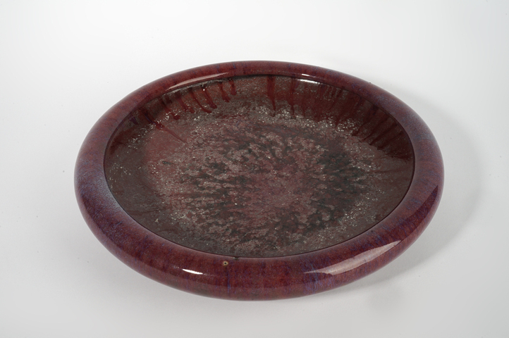 古玩陶瓷清中期·窯變紅釉洗真品鑒賞圖