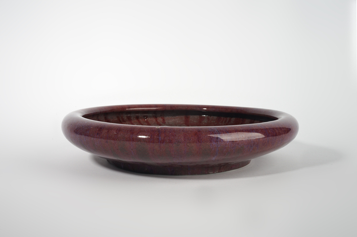 古玩陶瓷清中期·窯變紅釉洗真品鑒賞圖