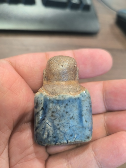 古玩陶瓷藍(lán)釉人物塑像真品鑒賞圖