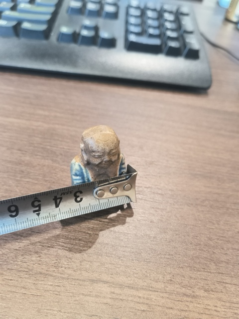 古玩陶瓷藍(lán)釉人物塑像真品鑒賞圖