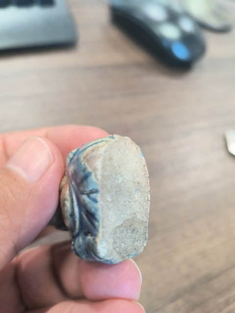 古玩陶瓷藍(lán)釉人物塑像真品鑒賞圖