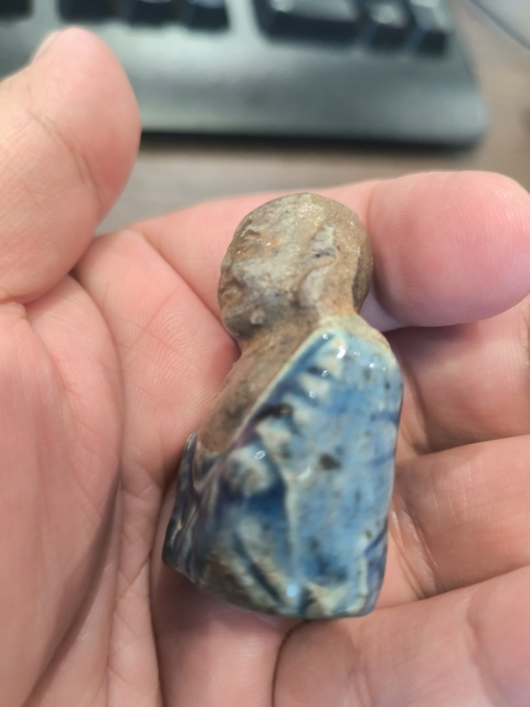 古玩陶瓷藍(lán)釉人物塑像真品鑒賞圖