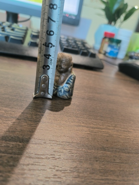 古玩陶瓷藍(lán)釉人物塑像真品鑒賞圖