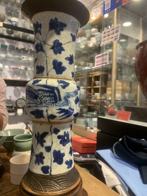 古玩陶瓷青花鳳紋花觚真品鑒賞圖