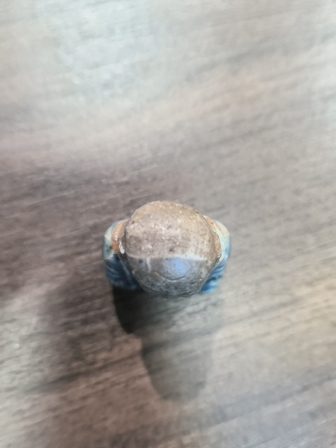 古玩陶瓷藍(lán)釉人物塑像真品鑒賞圖