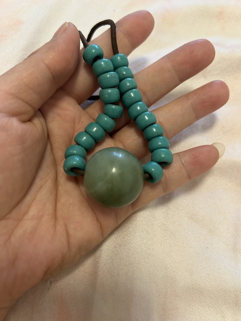 古玩玉器綠松石珠串真品鑒賞圖